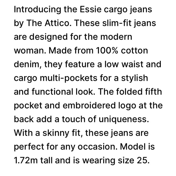 The Attico Essie jeans, size 27 NWT - Picture 3 of 4